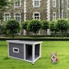 Outdoor Puppy Dog Kennel ,Waterproof Dog Cage, Wooden Dog House with Porch Deck