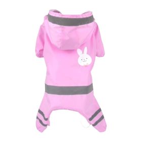 Four-Foot Waterproof All-In-One Raincoat for Pet Dogs (Color: PinkM)