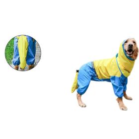 Four-Legged Waterproof All-Inclusive Raincoat for Pets (size: BLUEYELLOW-7XL)