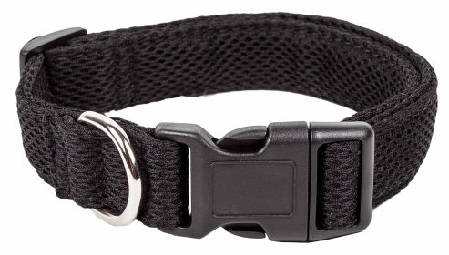 Pet Life 'Aero Mesh' 360 Degree Dual Sided Comfortable And Breathable Adjustable Mesh Dog Collar (Color: Black)