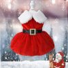 Christmas Dog Dresses For Small Dog Clothes Christmas Cat Pet Dress Fancy Princess Puppy Dress Festival Apparel