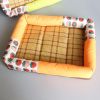 Breathable Pet Puppy Cooling Mat Bed Summer Protection Cervical Spine Cat Dog Ice Mat Square Rattan Kennel Supplies