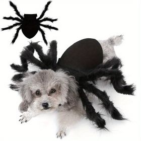 Pet Spider Clothing - Halloween Spider Clothing Suitable For Cats And Small And Medium-sized Dogs Halloween Party Dress Up (Color: Black)