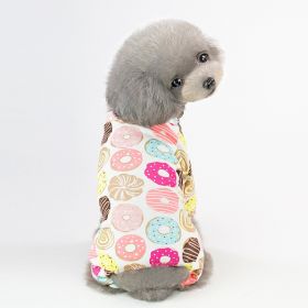 Pet Pajamas For Small & Medium Dogs; Cute Dog Pajamas Cat Jumpsuit; Pet Apparel; pet clothing (Color: donut)