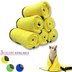 Quick-drying Pet Dog And Cat Towels; Soft Fiber Towels Water-absorbent Bath Towel Cleaning Pet Towel (Color: Yellow)