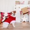 Pet Christmas Clothes Santa Claus Reindeer Antlers Costume Winter Outfit New Year Coat