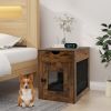 Furniture Style Dog Kennel with Drawer and Removable Dog Bed